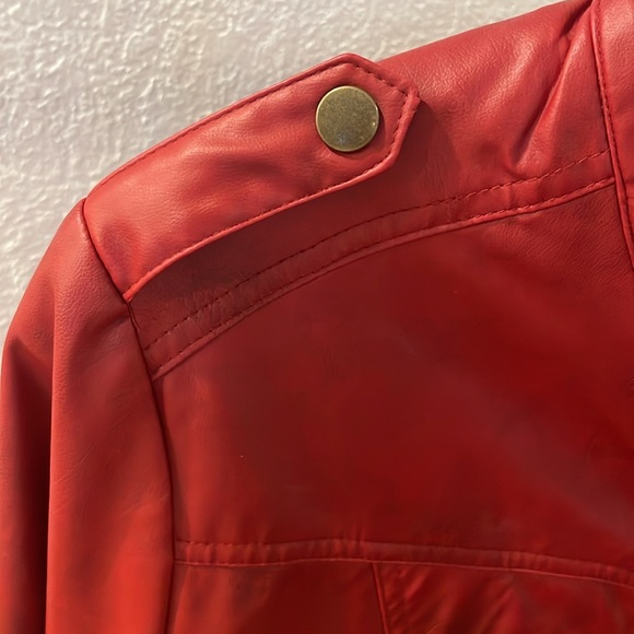 Vintage Red Faux Leather Jacket Size M - Picture 5 of 16